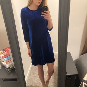Vintage Royal Blue Velvet Dress